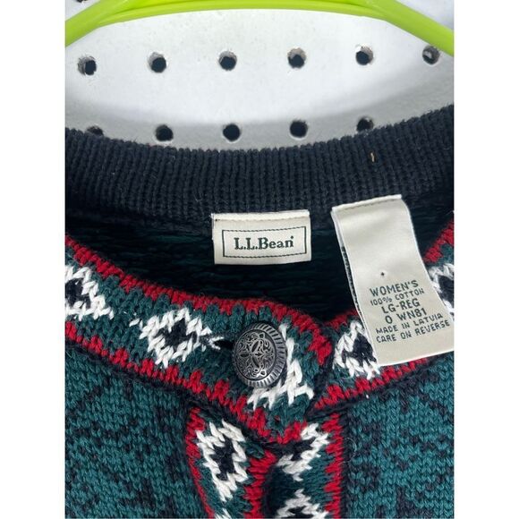 L.L Bean Fair Isle cardigan sweater - Picture 7 of 7